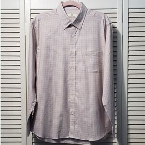 Southern Pines Button Down Shirt Mens Large Red Yellow Plaid Smart Casual Preppy